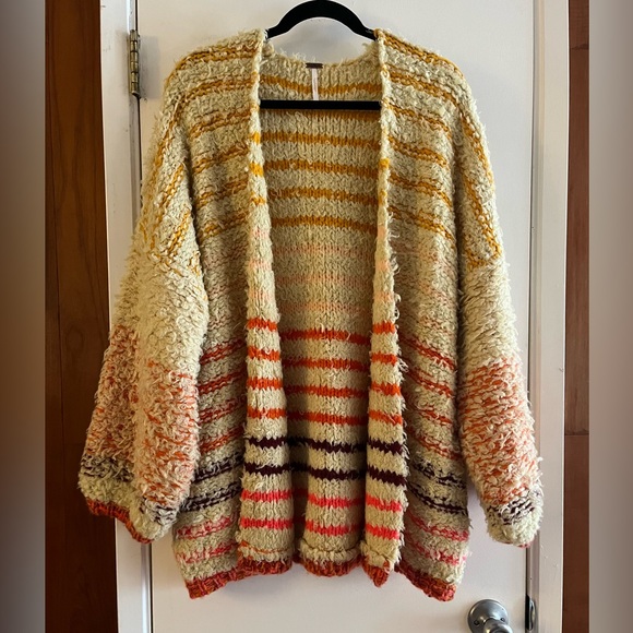 Free People Rainbow Fuzz Cardi Cardigan - Picture 2 of 11